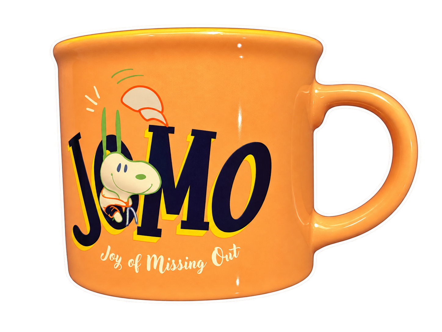 Orange Snoopy JOMO mug