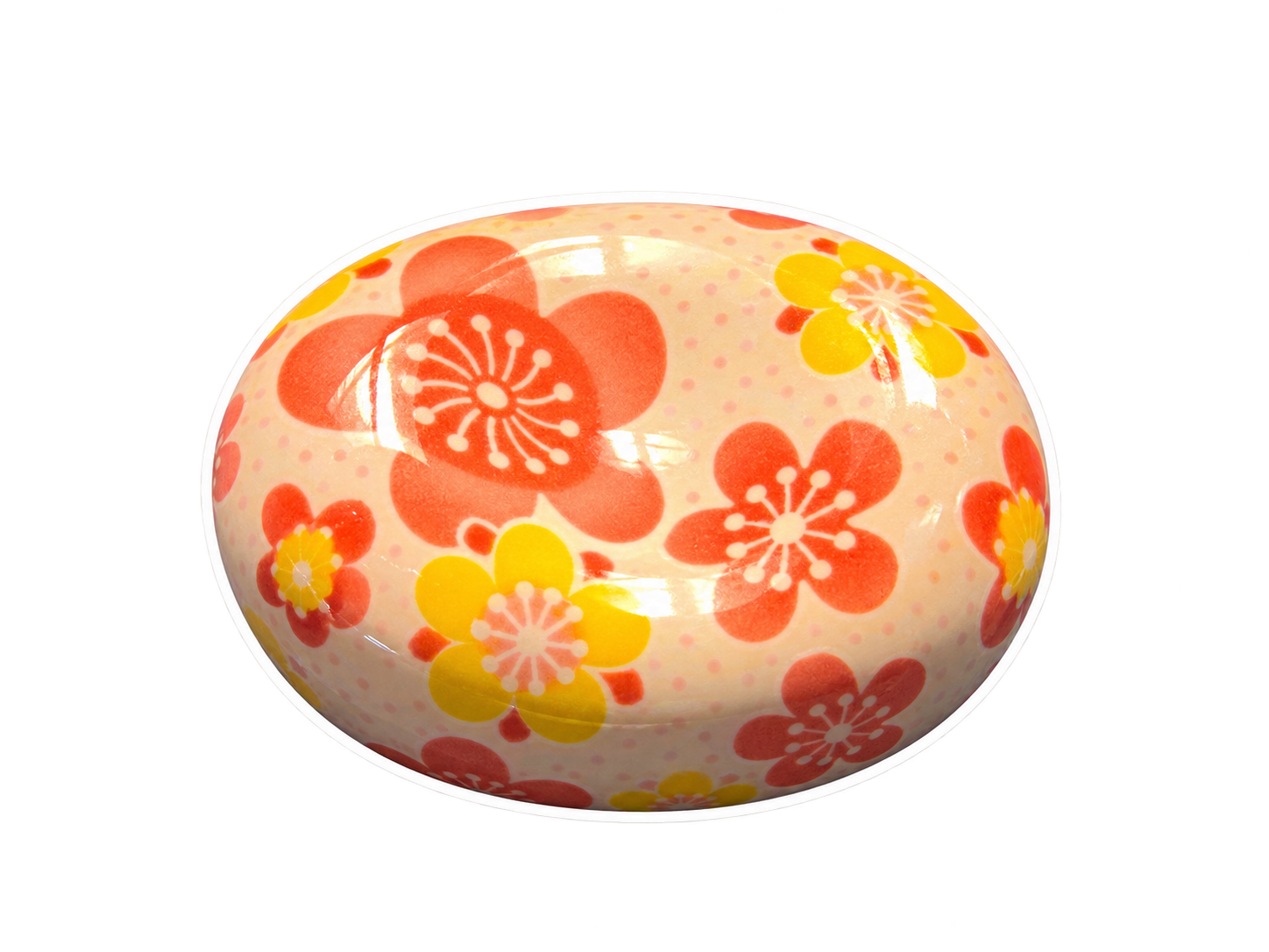 A rounded orange floral keepsake